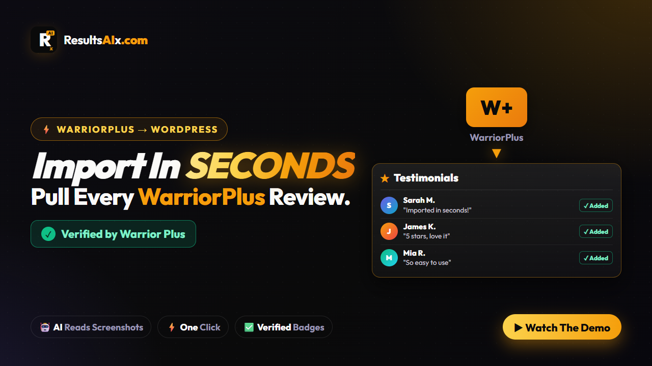 Import WarriorPlus Reviews In Seconds